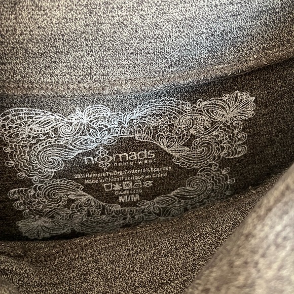 Nomads Hemp Wear Cowl Neck Button Tunic Brown Sweater Medium - Picture 2 of 3